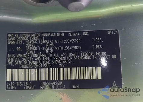 2021 Toyota Highlander Limited from USA, damaged, VIN 5TDDZRBH6MS116899